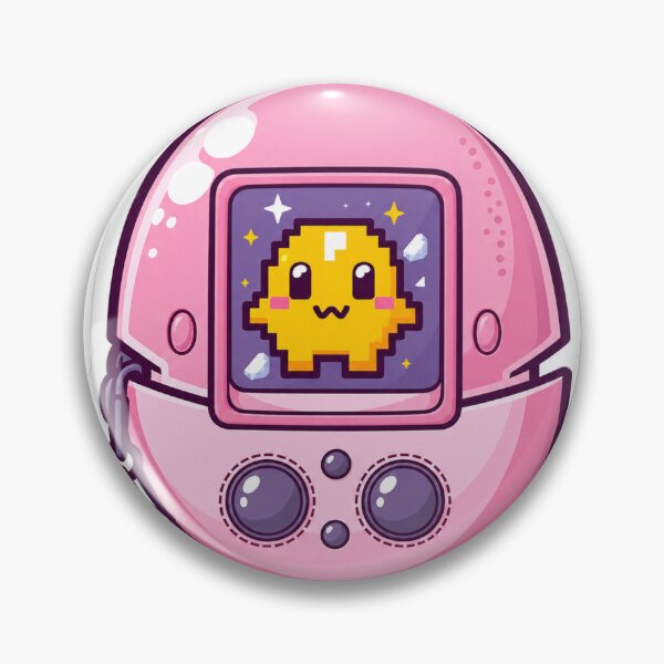 Item preview, Kawaii Pink Tamagotchi Sticker | Pixel Ghost Retro Gaming Art designed and sold by RobertArt08.