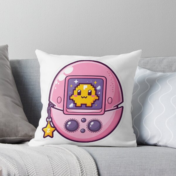 Item preview, Kawaii Pink Tamagotchi Sticker | Pixel Ghost Retro Gaming Art designed and sold by RobertArt08.