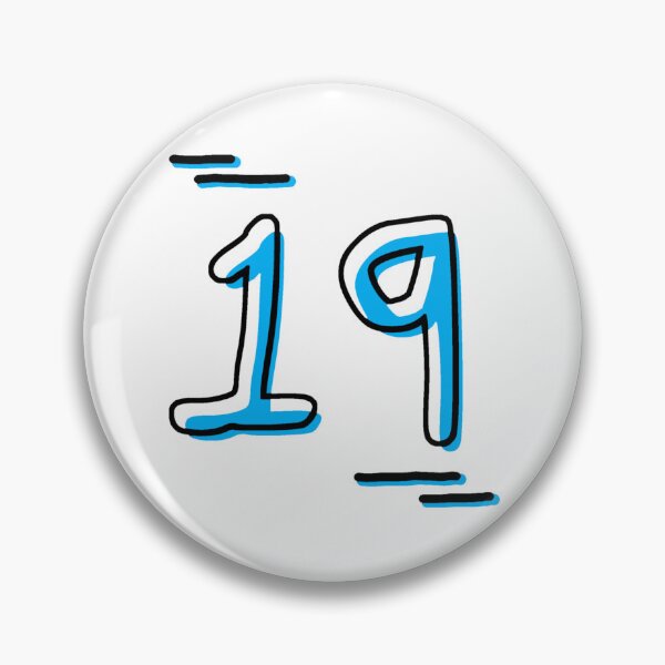 Item preview, Number 19 - Bold Blue Artistic Numeral Design designed and sold by Dyche Studio.