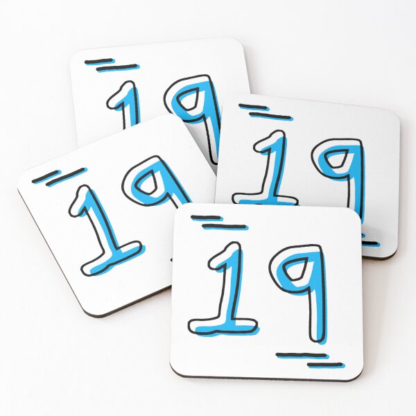 Item preview, Number 19 - Bold Blue Artistic Numeral Design designed and sold by Dyche Studio.