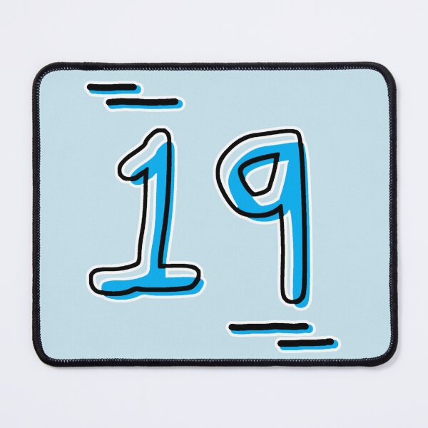 Item preview, Number 19 - Bold Blue Artistic Numeral Design designed and sold by Dyche Studio.