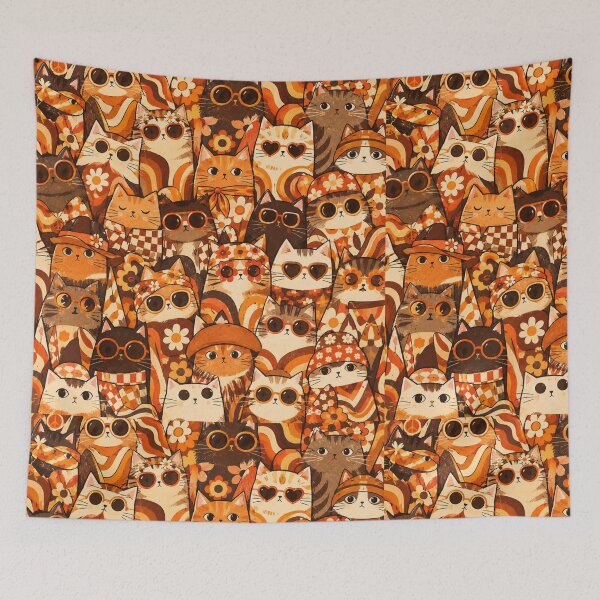 Item preview, Colorful Nordic Tropical Cat Pattern designed and sold by Aramdesing.