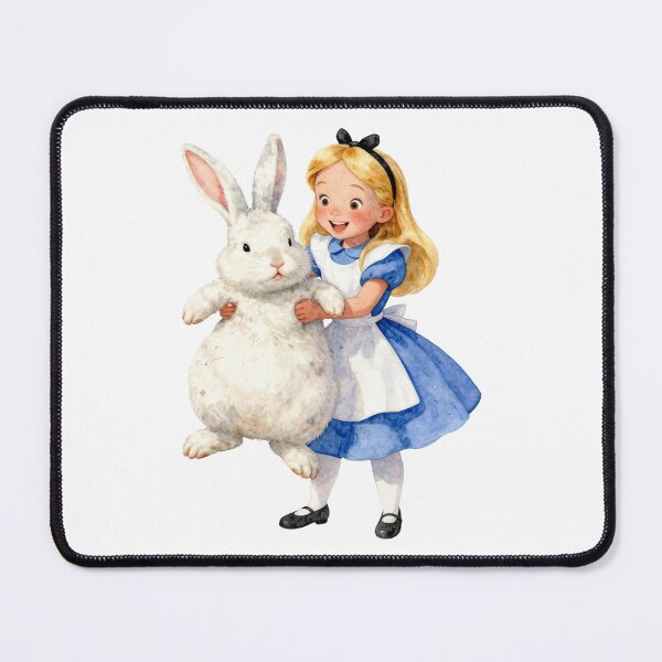 Item preview, Alice and the White Rabbit Watercolor Fantasy Art designed and sold by WildArtIT.