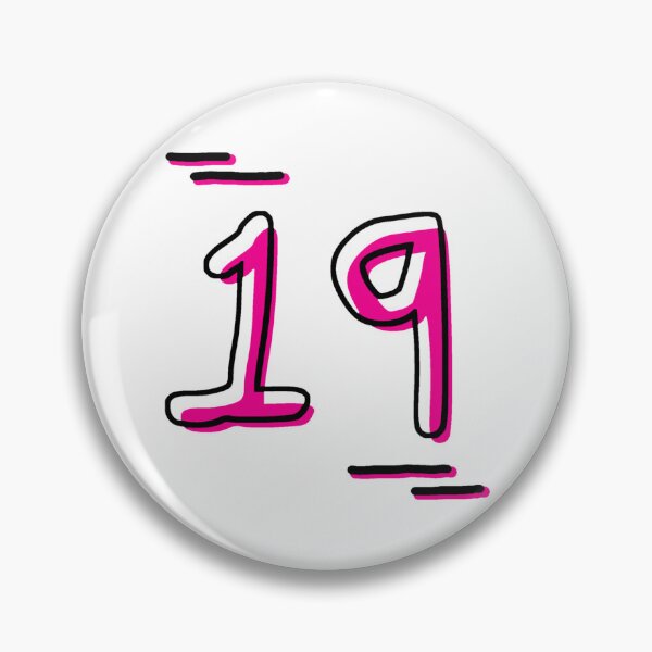 Item preview, Number 19 - Bold Pink Artistic Numeral Design designed and sold by Dyche Studio.