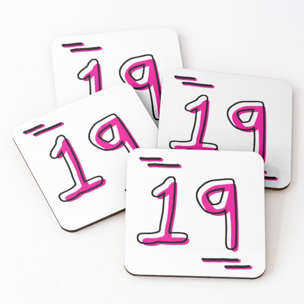 Item preview, Number 19 - Bold Pink Artistic Numeral Design designed and sold by Dyche Studio.