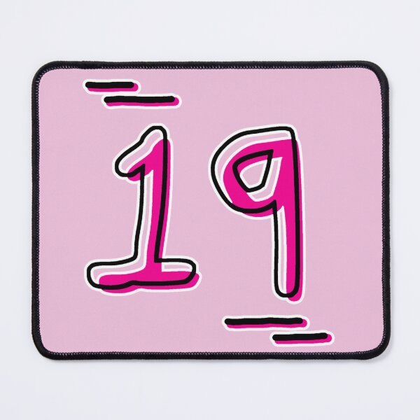Item preview, Number 19 - Bold Pink Artistic Numeral Design designed and sold by Dyche Studio.