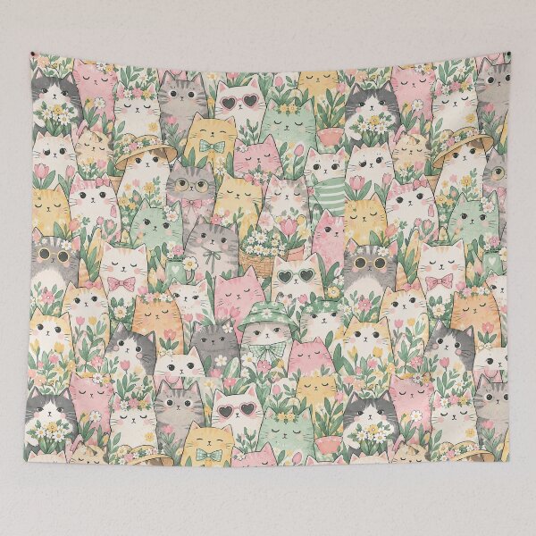 Item preview, Colorful Nordic Tropical Cat Pattern designed and sold by Aramdesing.