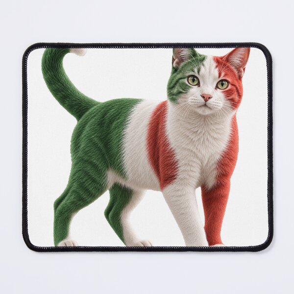Item preview, Italy Flag Cat – Italian Tricolor Cat Art designed and sold by ROVVI.