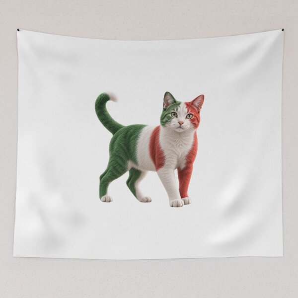 Item preview, Italy Flag Cat – Italian Tricolor Cat Art designed and sold by ROVVI.