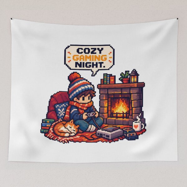 Item preview, Cozy Retro Gaming Night by Firelight designed and sold by FUIRY .