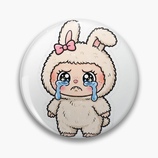 Item preview,  Crying Labubu Sticker | Labubu x Sanrio Inspired Kawaii Sad Girl Meme Decal | Waterproof Vinyl | Viral Bunny Monster Aesthetic Sticker designed and sold by HoMya.
