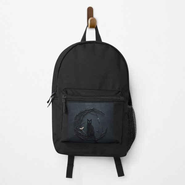 Item preview, Gothic Black Cat Crescent Moon Art designed and sold by OlesiaCraft.