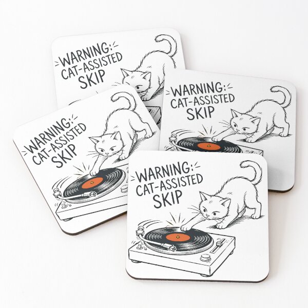 Item preview, Turntable Cat Vinyl Record Skip Audiophile designed and sold by nortowelcomics.