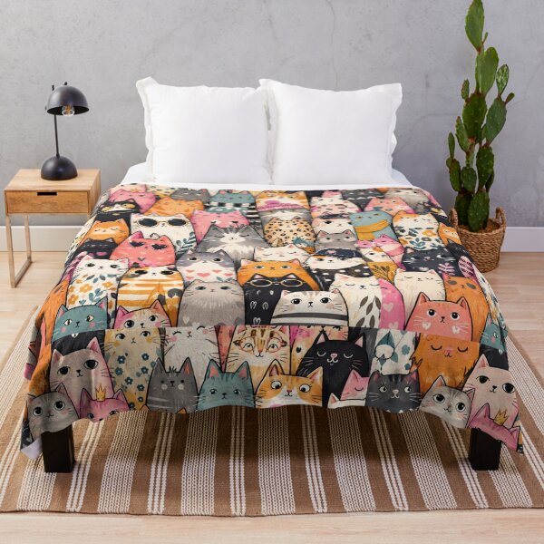 Item preview, Colorful Nordic Tropical Cat Pattern designed and sold by Aramdesing.
