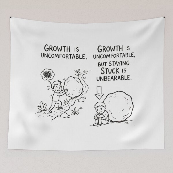 Item preview, Growth is uncomfortable, but staying stuck is unbearable. designed and sold by jrzvibe.