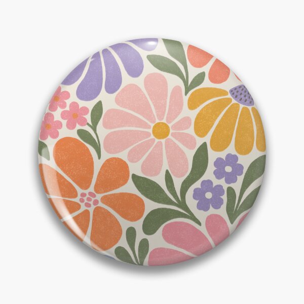 Item preview, retro tiled flowers designed and sold by OHBOY! Handmade.