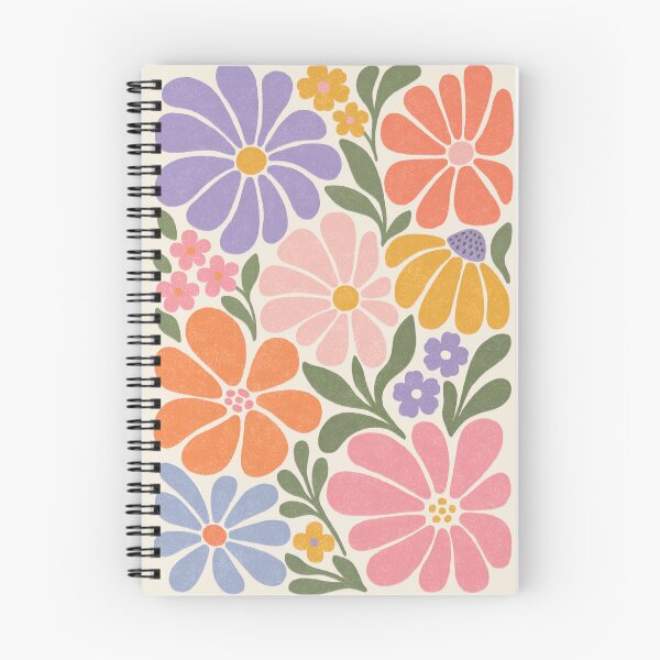 Item preview, retro tiled flowers designed and sold by OHBOY! Handmade.