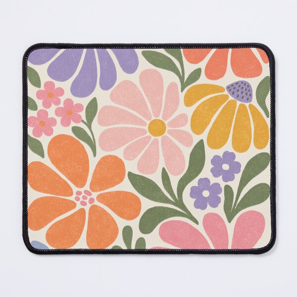 Item preview, retro tiled flowers designed and sold by OHBOY! Handmade.