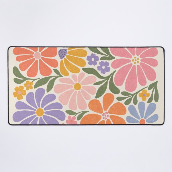 Item preview, retro tiled flowers designed and sold by OHBOY! Handmade.