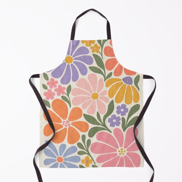 Item preview, retro tiled flowers designed and sold by OHBOY! Handmade.