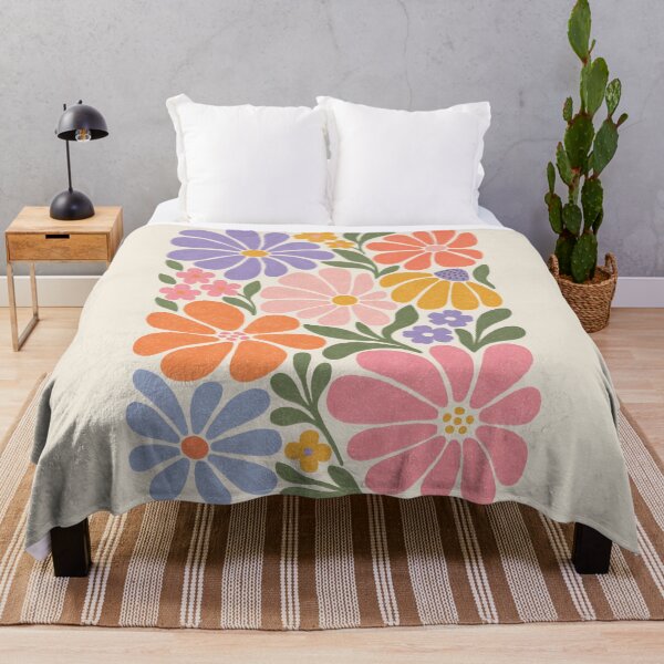 Item preview, retro tiled flowers designed and sold by OHBOY! Handmade.