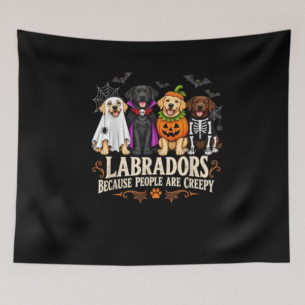 Item preview, Labradors Because People are Creepy Halloween Dogs Costume designed and sold by LASTIQUE-dd.