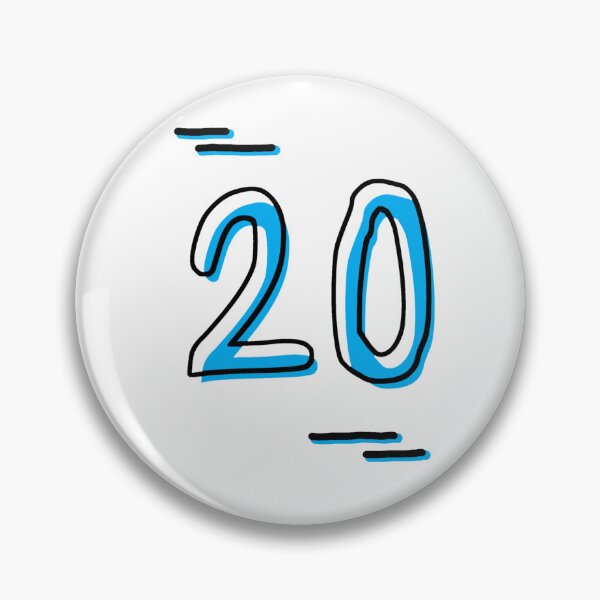 Item preview, Number 20 - Bold Blue Artistic Numeral Design designed and sold by Dyche Studio.