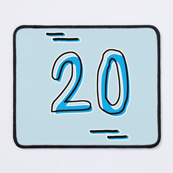 Item preview, Number 20 - Bold Blue Artistic Numeral Design designed and sold by Dyche Studio.