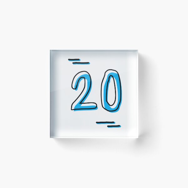 Item preview, Number 20 - Bold Blue Artistic Numeral Design designed and sold by Dyche Studio.