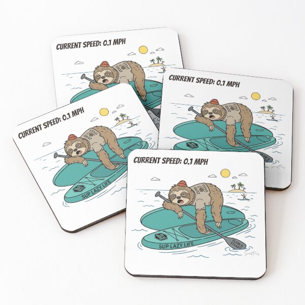 Item preview, Current Speed 01 MPH Funny Sloth Paddleboarding SUP designed and sold by SmartPuns.