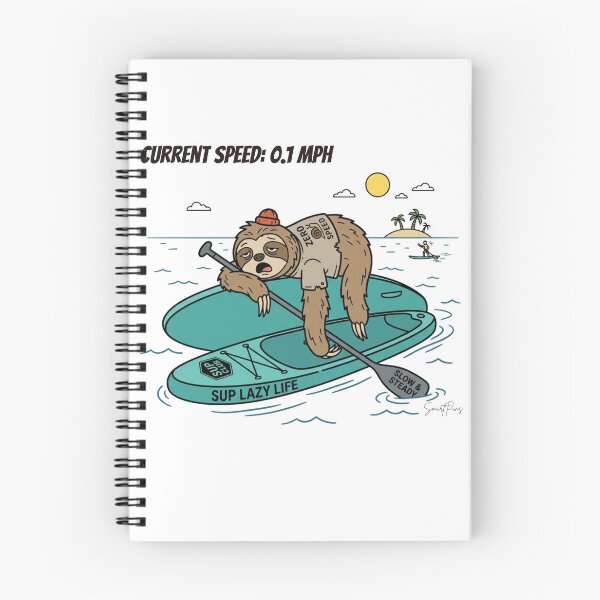 Item preview, Current Speed 01 MPH Funny Sloth Paddleboarding SUP designed and sold by SmartPuns.