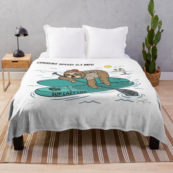 Item preview, Current Speed 01 MPH Funny Sloth Paddleboarding SUP designed and sold by SmartPuns.