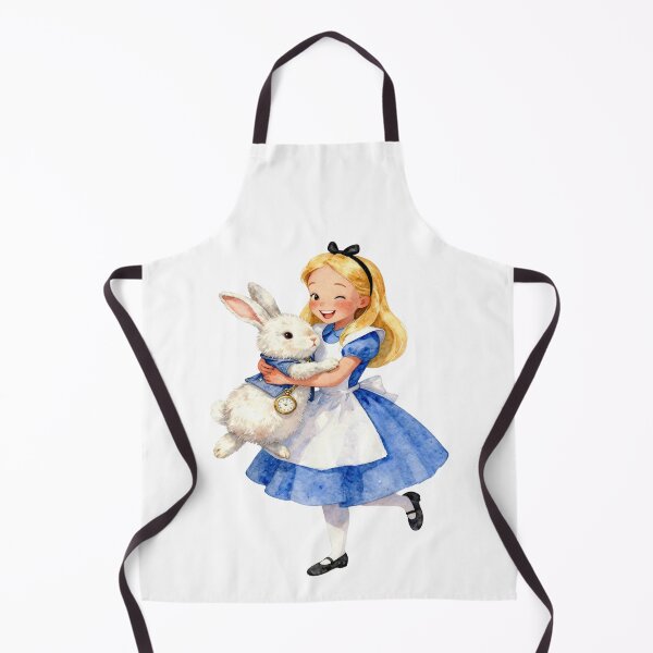Item preview, Happy Alice Hugging White Rabbit Watercolor Art designed and sold by WildArtIT.