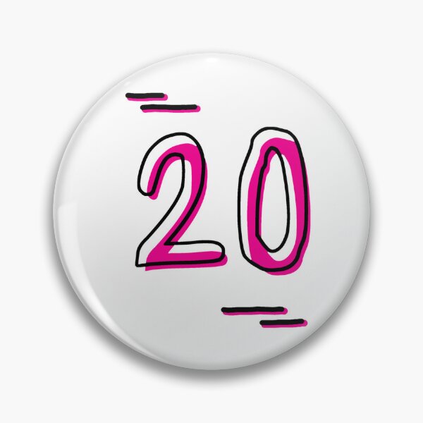 Item preview, Number 20 - Bold Pink Artistic Numeral Design designed and sold by Dyche Studio.