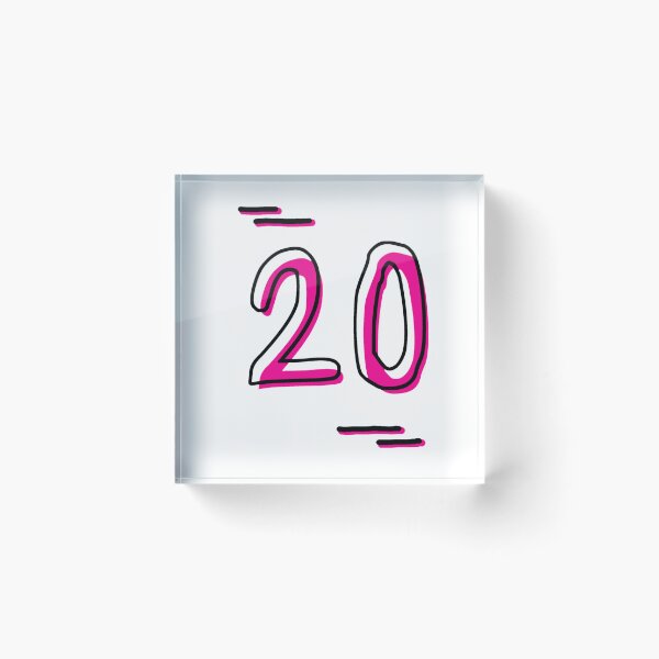 Item preview, Number 20 - Bold Pink Artistic Numeral Design designed and sold by Dyche Studio.