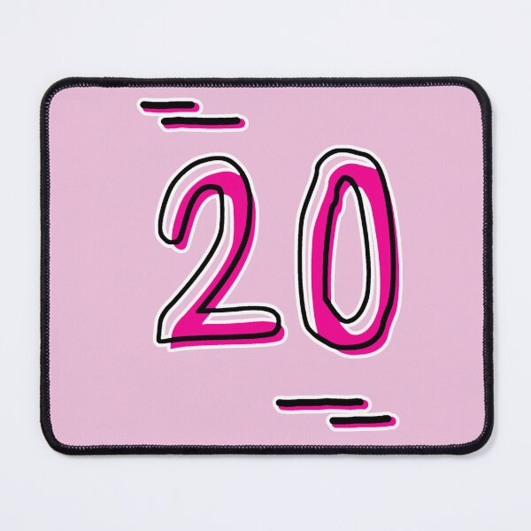 Item preview, Number 20 - Bold Pink Artistic Numeral Design designed and sold by Dyche Studio.