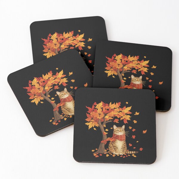 Item preview, Autumn Cat Scarf Maple Tree designed and sold by DoArtITa.