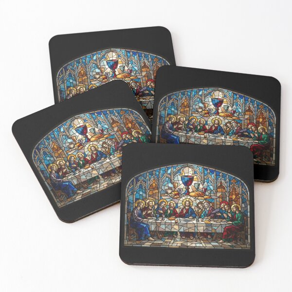 Item preview, The Last Supper in the Style of a Church Stained Glass Window - Sacred Art designed and sold by MantoSagrado.