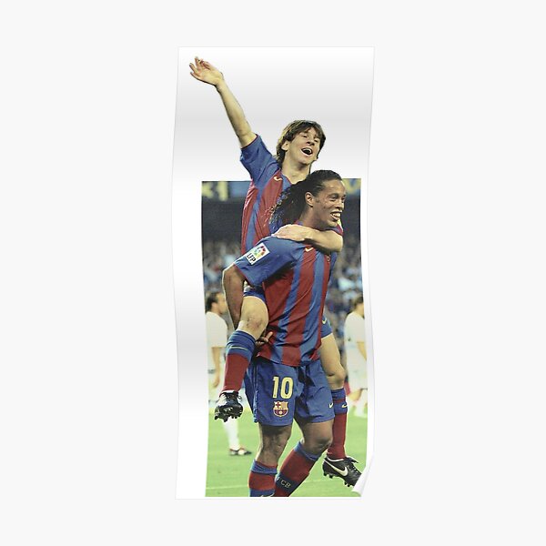 Messi - Ronaldinho - primer gol messi Póster