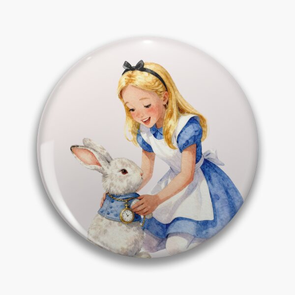 Item preview, Alice Checking White Rabbit Pocket Watch Watercolor designed and sold by WildArtIT.