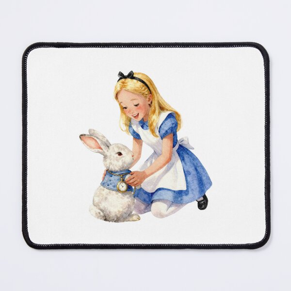 Item preview, Alice Checking White Rabbit Pocket Watch Watercolor designed and sold by WildArtIT.
