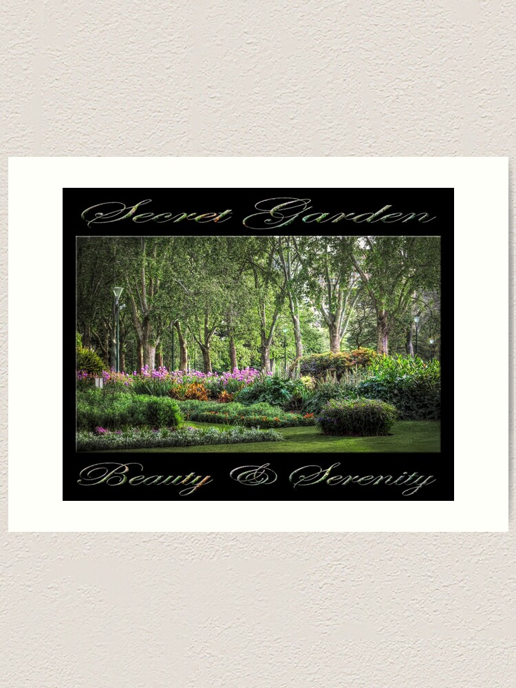 Alternate view of Secret Garden, Beauty & Serenity (on black) Art Print