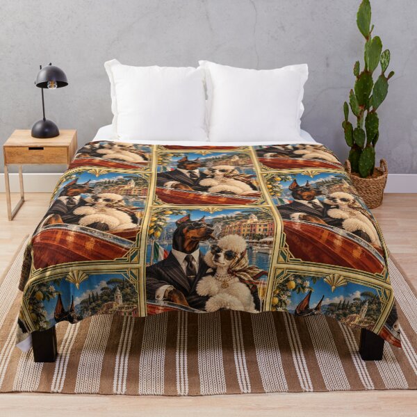 Item preview, Doberman and poodle couple in Portofino designed and sold by saranagliccuris.