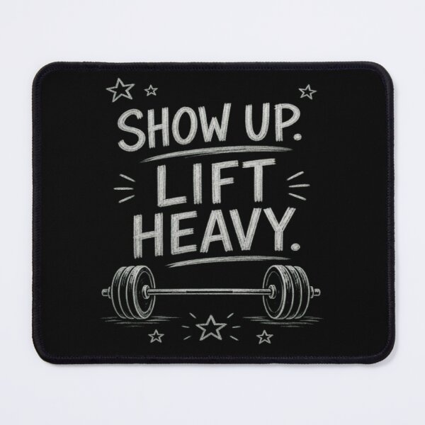 Item preview, Show Up Lift Heavy Gym Motivation Barbell designed and sold by creativerooney.
