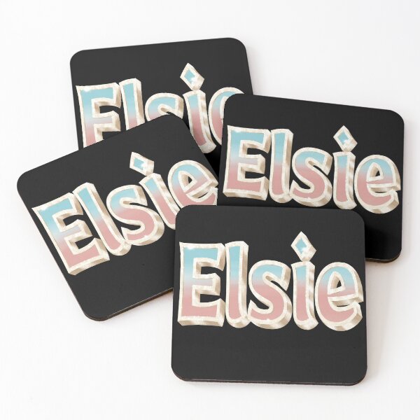 Item preview, Elsie Name in Blue and Coral with a Glam Style designed and sold by AloraDawnEve.