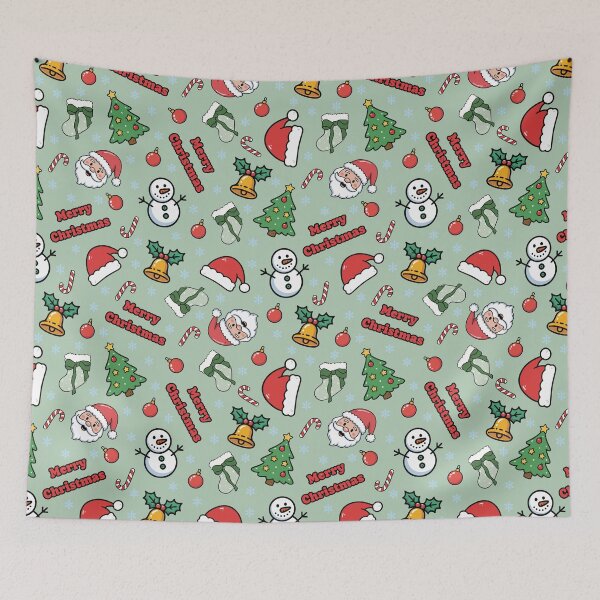 Item preview, Cartoon Christmas on Pale Green  designed and sold by KSimpson838.