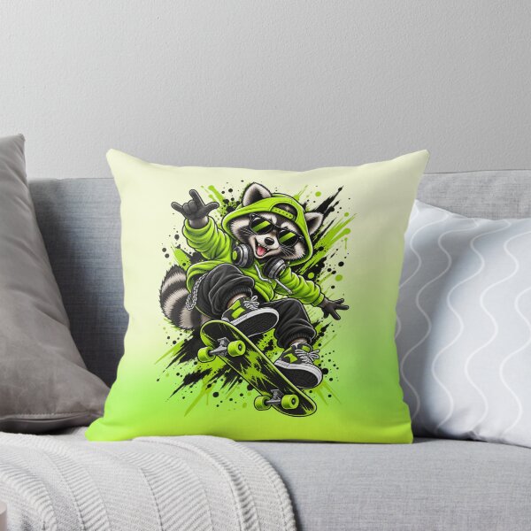 Item preview, Men's and Women's Neon Splash Graffiti Hip Hop Raccoon Graphic Print Urban Streetwear Crewneck  designed and sold by Xpression876.