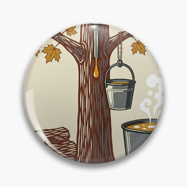 Item preview, Maple Sugaring Season Woodcut Sap Bucket designed and sold by DIUMERI.