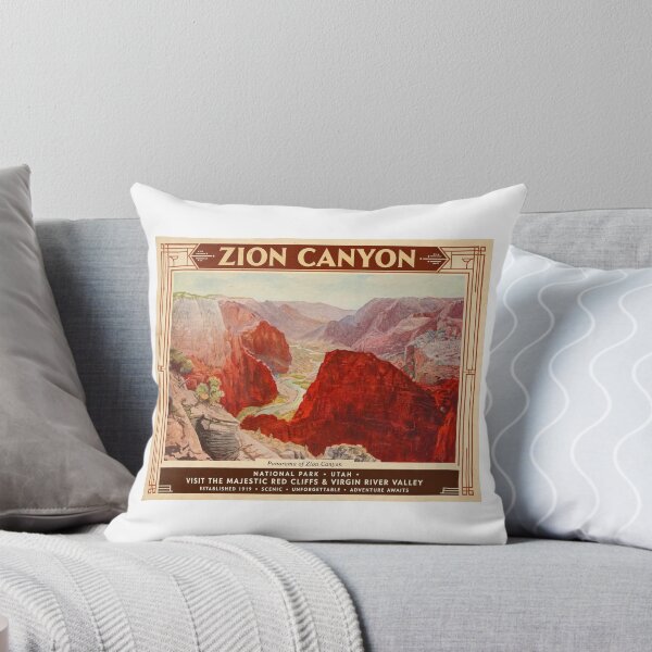Item preview, Panorama of Zion Canyon - Zion National Park NPS Postcard designed and sold by Dodecahedronpix.