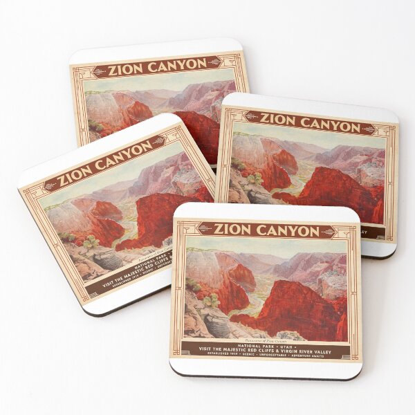 Item preview, Panorama of Zion Canyon - Zion National Park NPS Postcard designed and sold by Dodecahedronpix.